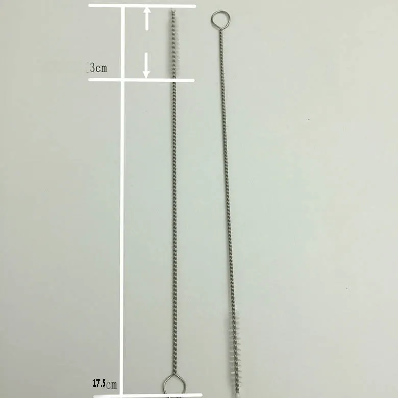 Spazzola pulizia in nylon cannuccia in acciaio inossidabile bere PipeTube Biberon Tazza Strumenti la pulizia della casa 175 30 5mm DHL H273s