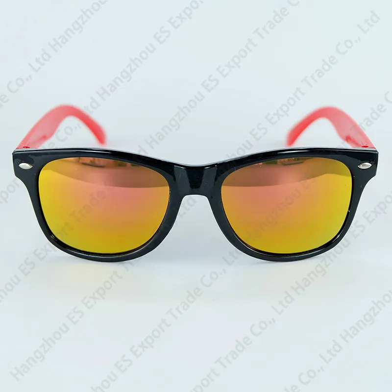 Kids Sunglasses Classic Travel Style Sun Glasses For Children Black Frame Colorful Temples Mercury Lenses Wholesale Eyewear
