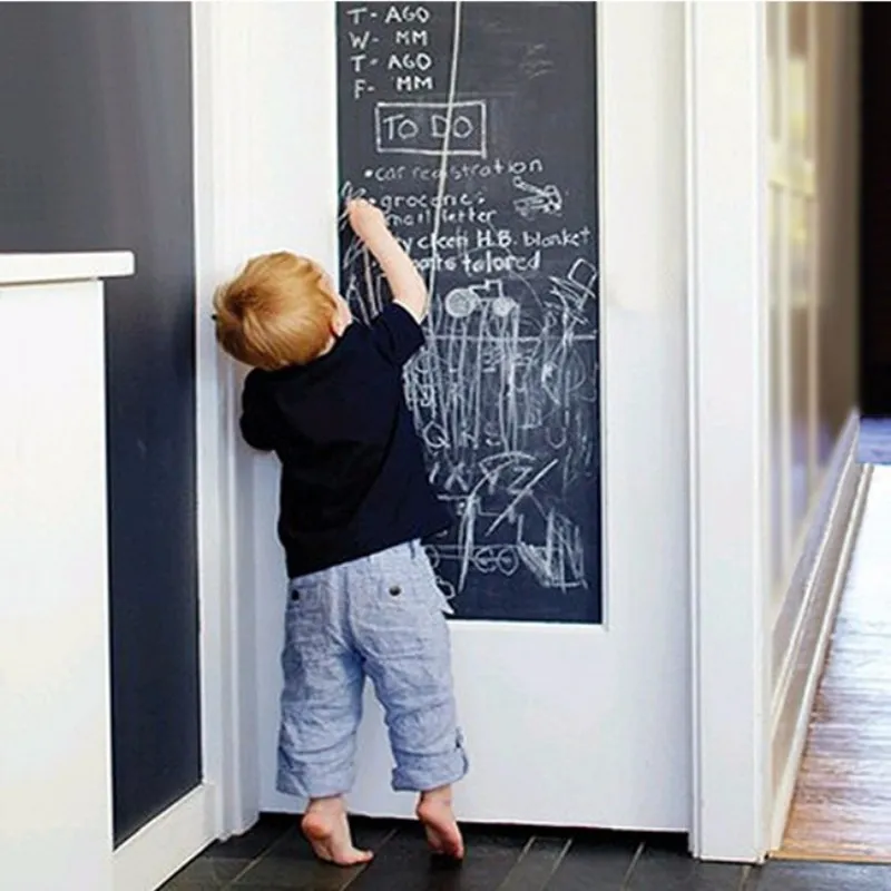 Chalkboard Wall Stickers Blackboard Black Chalk Board Sticker 45x200cm Mini Portable Decal Peel & Stick on wall paper for kids Children