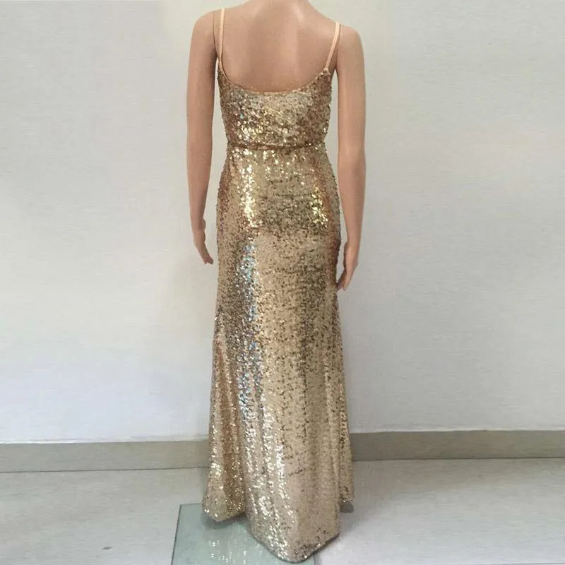 Gold Sequin Maxi Dress: Elegant Evening Mermaid Dress... From Fashion_tops,  $32.86 In Bulk | DHgate.Com