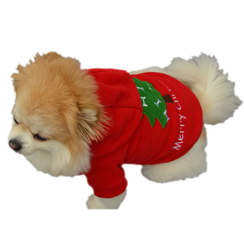 Nuovi vestiti qualificati per cani da compagnia per cuccioli di Natale Costume da Babbo Natale Capispalla Cappotto spesso Abbigliamento Giacche con cappuccio invernali