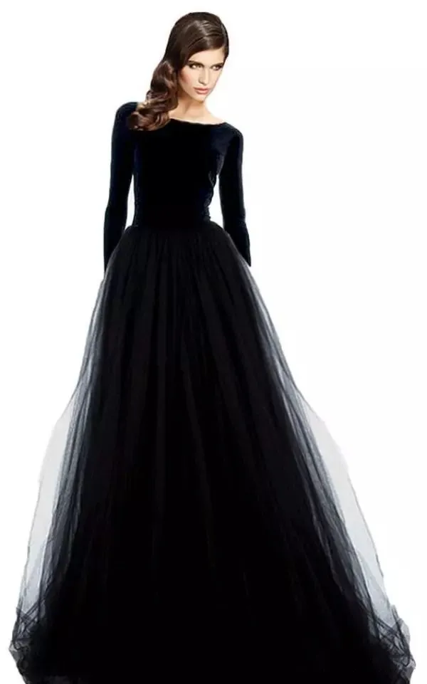 Stunning Long Sleeve Evening Gowns Black Velvet... From Dress_1st, $125.63  | DHgate.Com