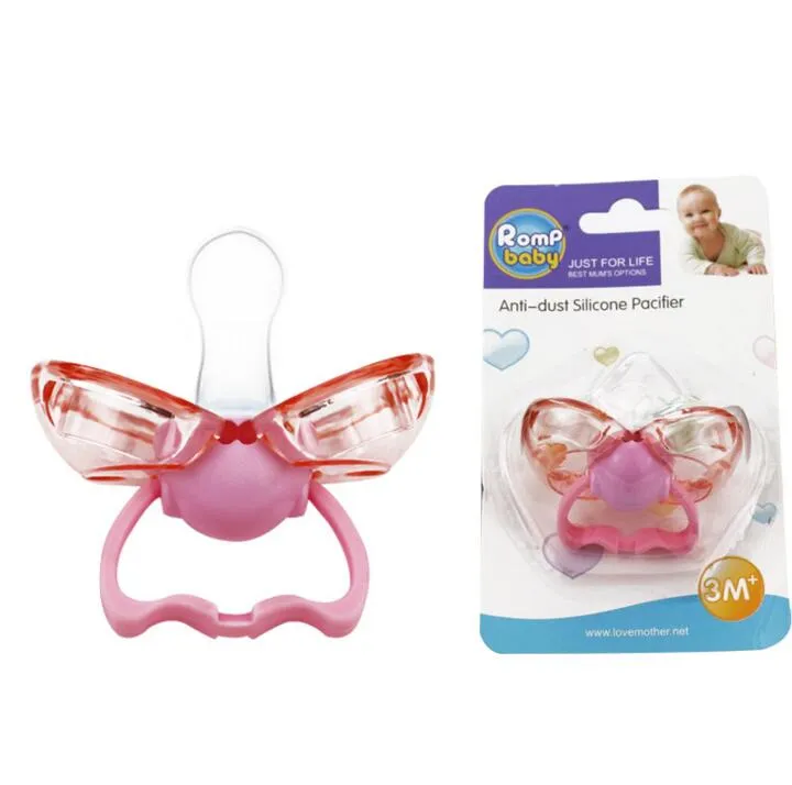 Baby pacifiers spädbarn småbarn matar silikonmatare nippel mata säkra bröstvårtor napper söta fjäril baby pacifiers leksaker hz1