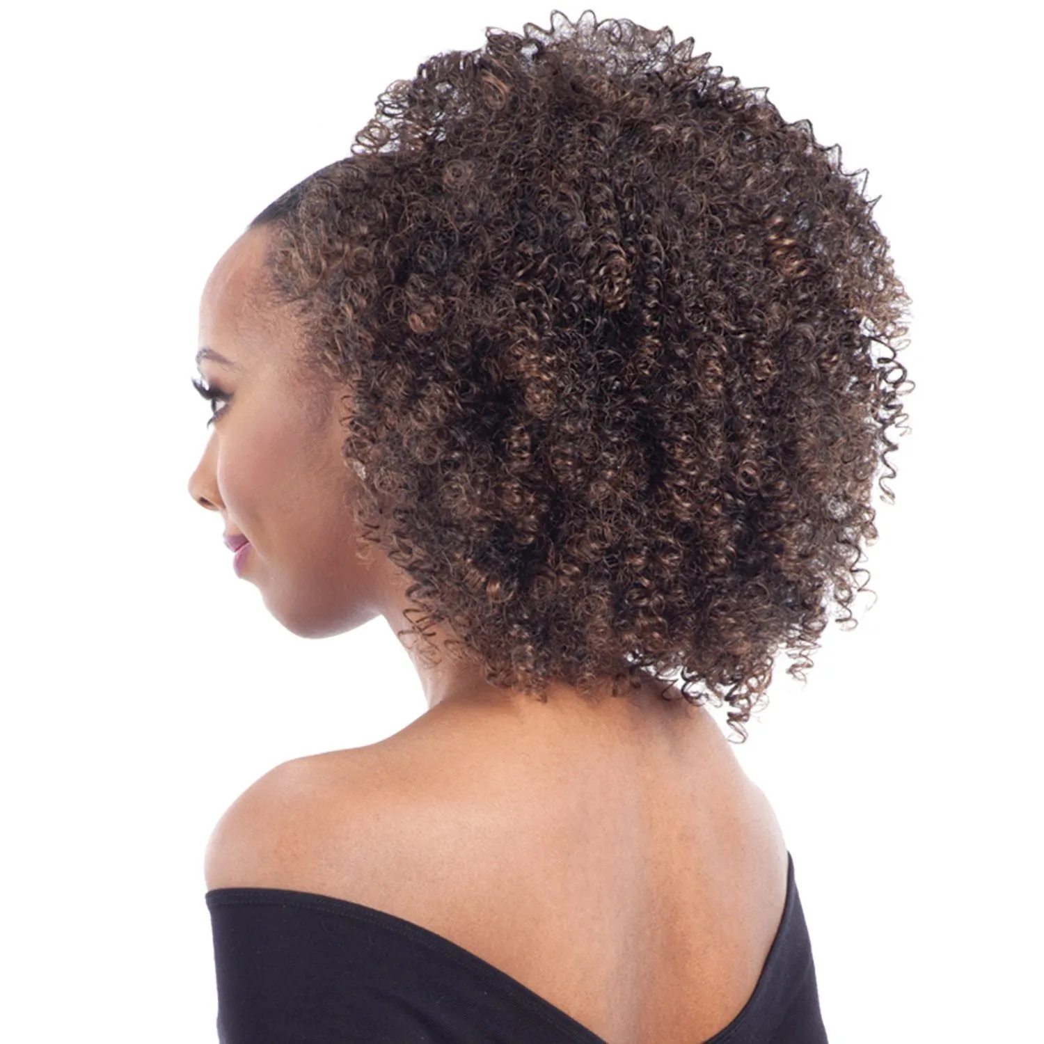 빛깔에서 140g 변태 곱슬 포니 테일 블랙 여자 자연 아프리카 곱슬 비 레미 헤어 1 개 조각 클립 100 % 인간의 머리 다크 브라운