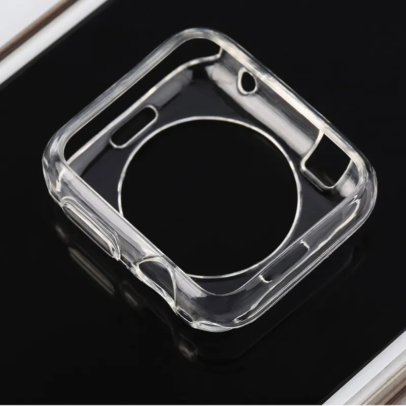 För Iwatch 4 Case 3D Touch Ultra Clear Soft TPU Cover Bumper Apple Watch Serie 4 3 2 Skärmskydd 38mm / 42mm / 40mm / 44mm För Apple Watch 4