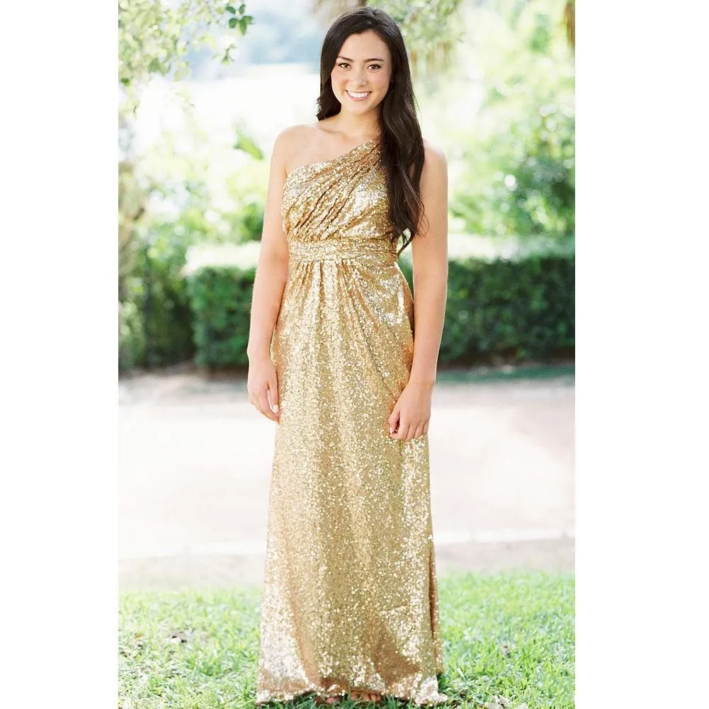 Gold Yellow Rose Sequins Bridesmaid Dresses For... From Babynice666, $85.11  | DHgate.Com