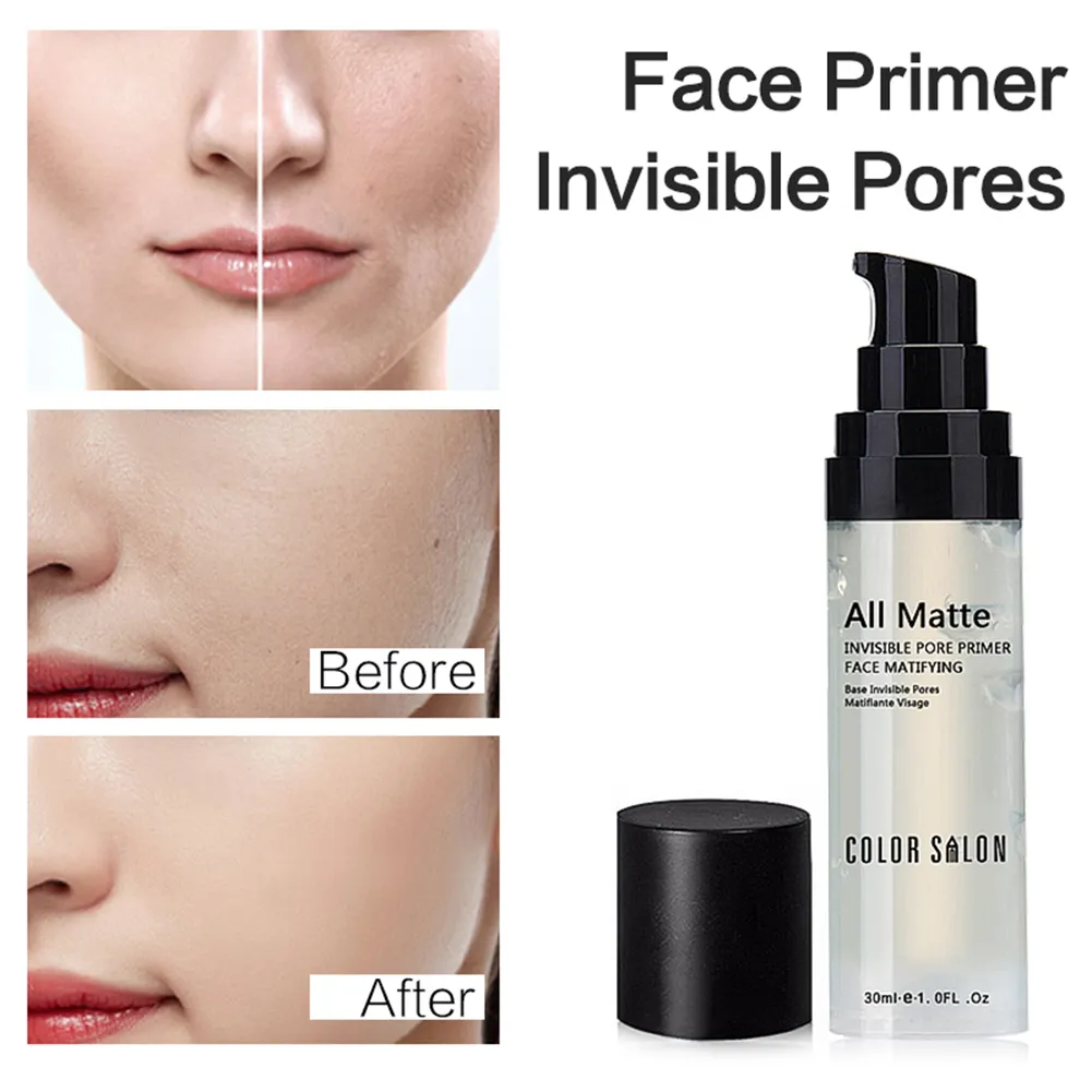 Color Salon Base pore Primer Makeup Liquid Smooth Oilcontrol Brighten Nake Foundation easywear Facial makeup Cream 30ml gel9406609