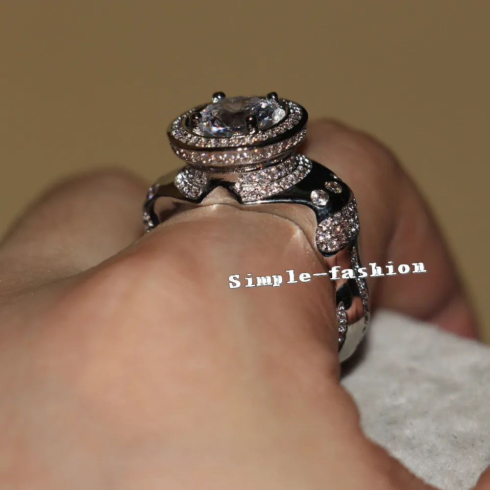 choucong 브랜드 디자인 쥬얼리 남자 반지 3ct 다이아몬드 925 스털링 실버 링 약혼 웨딩 밴드 남자를위한 반지