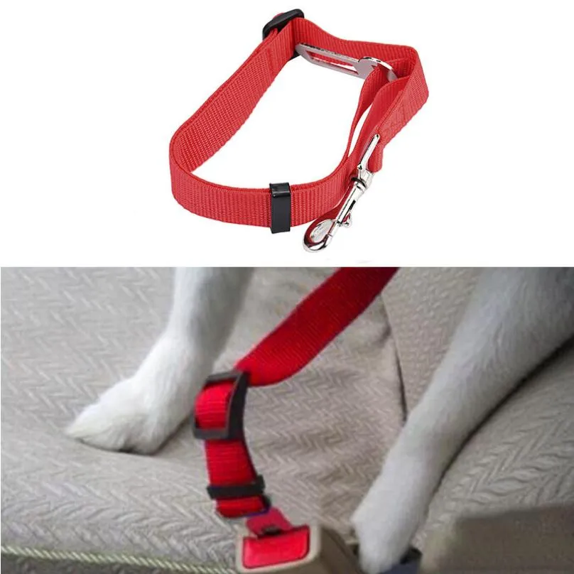 Adjustable Pet Dog Safety Seat Belt Nylon Pets Puppy Seat Lead Leash Dog Harness Vehicle Seatbelt Pet Supplies Travel Clip