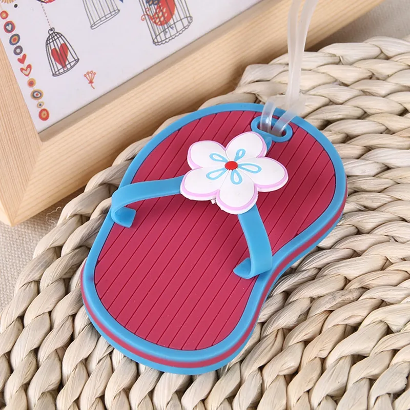 100 stks flip flop vorm bagage tag stam kaarten strip koffer label tassen tags reizen accessoires bruiloft souvenir