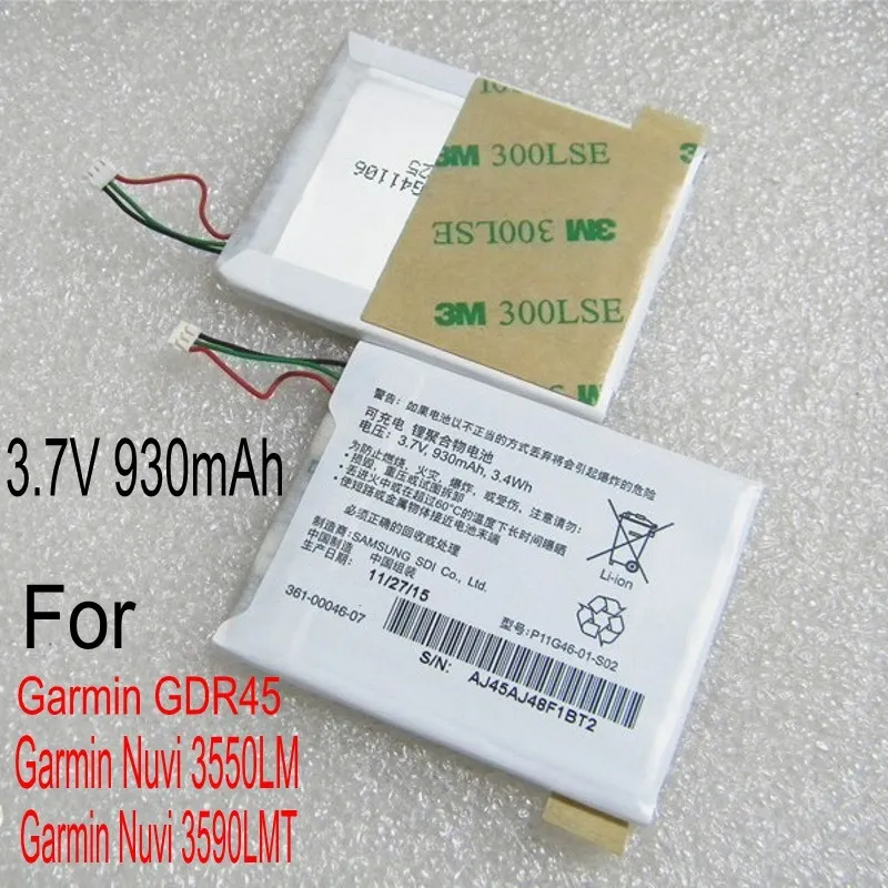 3.7 فولت 3.4Wh جودة 361-00046-07 930mAh بطارية ل garmin GDR45 NUVI 3550LM 3590LMT