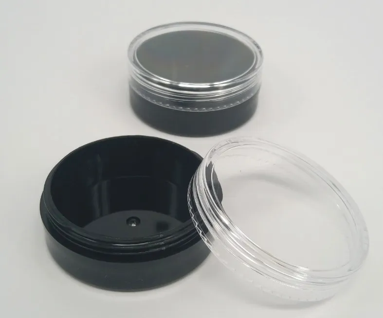 20ML 20G Leeres schwarzes Sichterglas Make-up-Pulverbehälter mit Schraubdeckel Loses Puderquastenglas Topfbox-Gehäuse