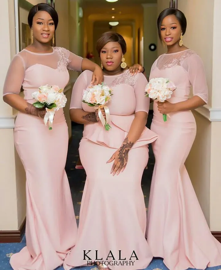 Pink Sheer Top Blush Pink Bridesmaid For Plus Size Black Girls