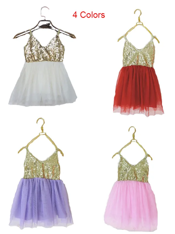 Été enfants longues dentelle filles tutu robe gallus mignon sequin jupes sans manches ballet danse bébé paty anniversaire