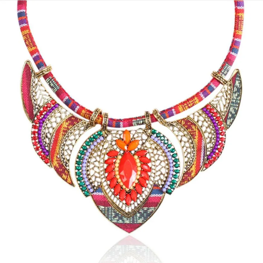 Collier de bijoux ethnique bohème, corde colorée, tissage, vente en gros, à la mode, livraison gratuite