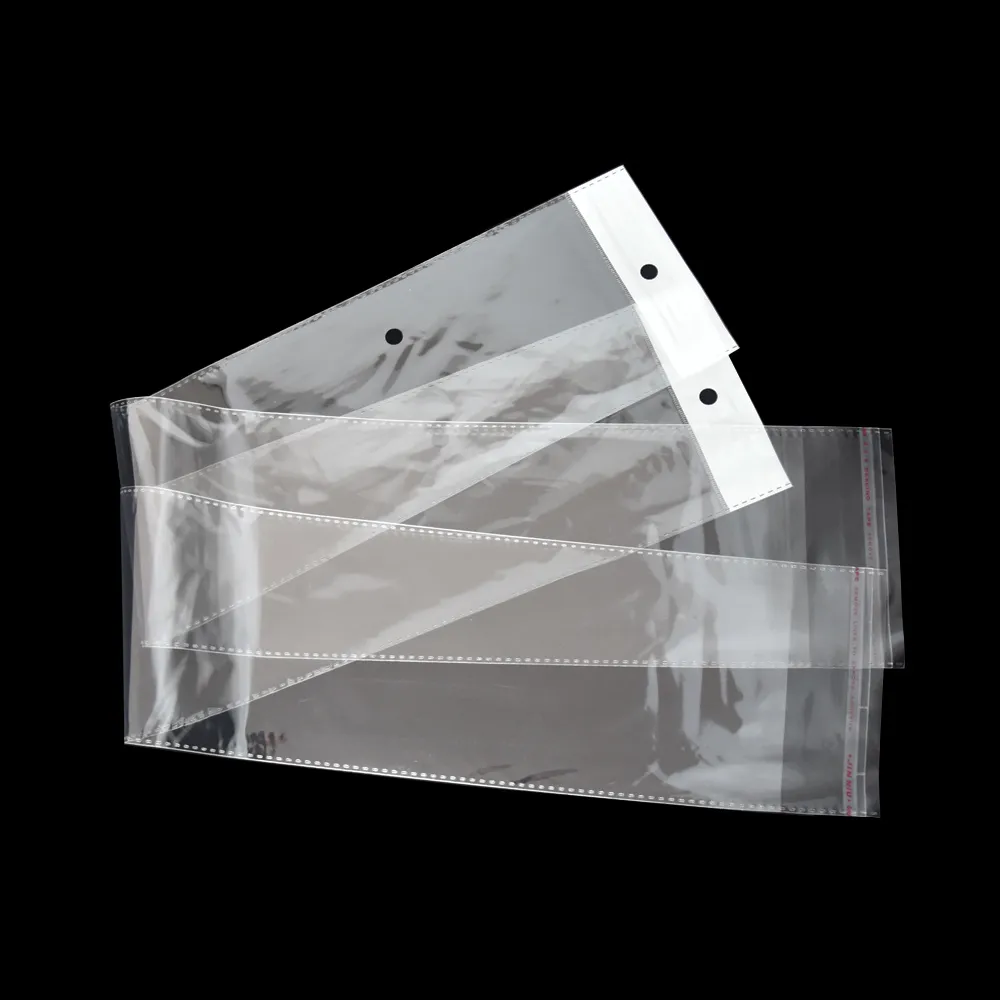 10.5x62 cm Temizle OPP Plastik Peruk Paketi Çanta Kendinden Yapışkanlı Uzun Şeffaf Poli Ambalaj Çanta Postiş Saç Uzatma Paketleme Kılıfı Çanta