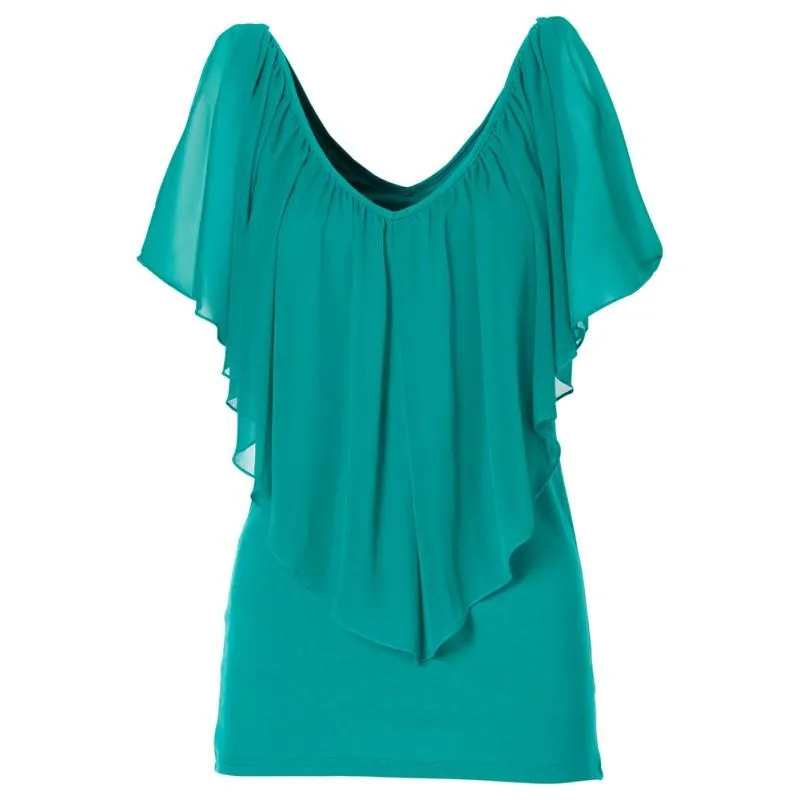 Womens Designer T Shirts New Summer Womens Chiffon V Neck Tops Short