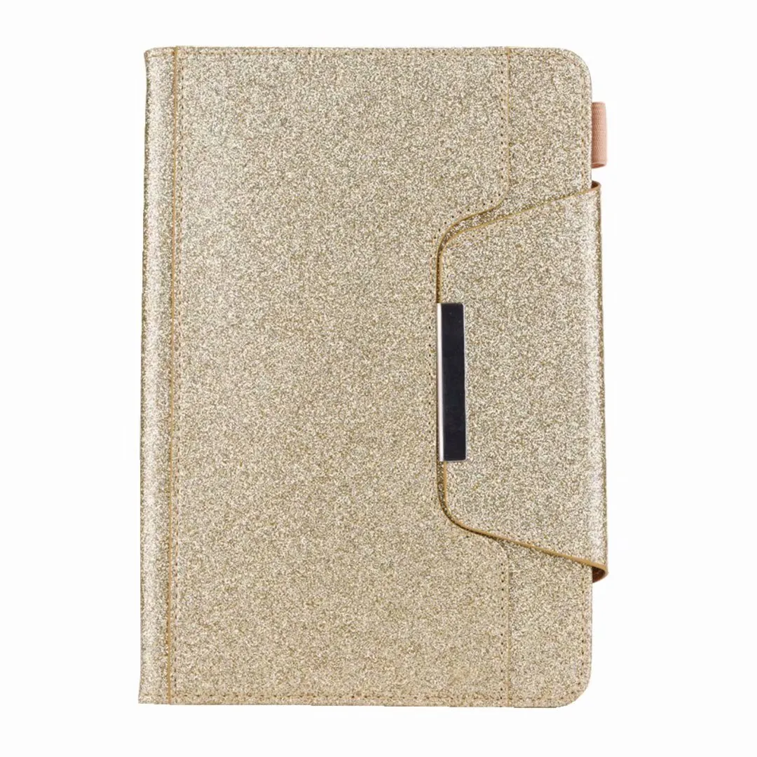 Portefeuille en cuir pour iPad Mini 6 1 2 3,4, Ipad 2 3 4, 5 6 Air 2 9.7 '', 2017 2018 PU Luxury Bling Glitter Sparkle Pouch Card Case Skin Holder Stand Kickstand Flip Cover