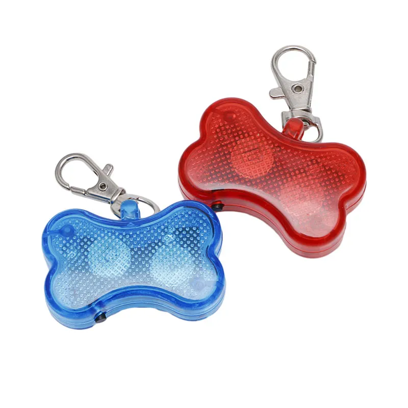 Pet Dog Cat Bonito Osso Forma Pingente Brinker LED Sinos de Segurança Noite Para Pet Filhote de Cachorro Cães Acessórios Decoração Frete Grátis