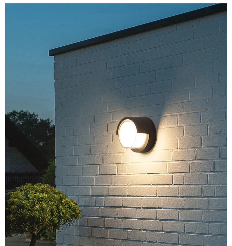 Waterproof Outdoor Wall Lamp 12W LED Source Aluminum material Modern Minimalist Indoor Engineering Porch Garden Light