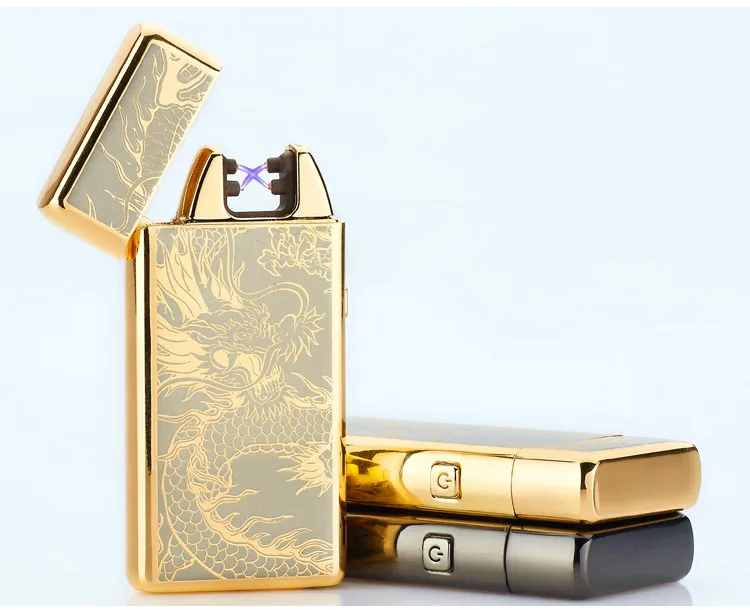 New Double ARC Electric USB Lighter Rechargeable Plasma Windproof Pulse Flameless Cigarette lighter colorful charge usb lighters