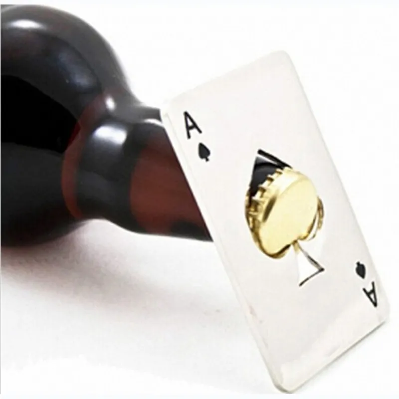 Poker Card Piwo Otwieracz do butelki Spersonalizowane Śmieszne Ze Stali Nierdzewnej Karta Kredytowa Otwieracza Karta Pików Bar Narzędzia