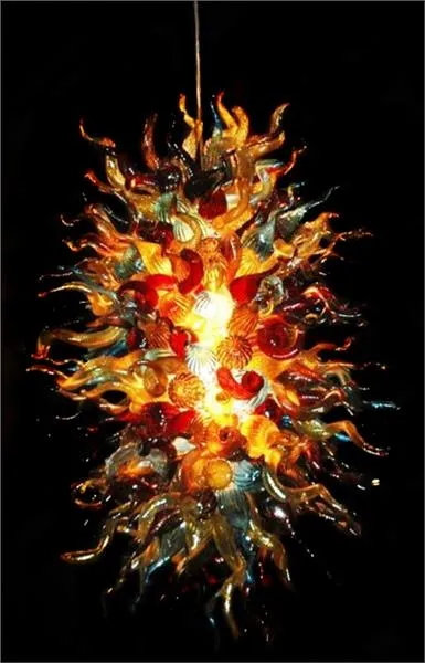 Włochy Nowoczesne kreatywne sztuki żyrandole lampy oświetlenie delikatne wiszące światła LED Multi Colored Murano Glass Chandelier Light