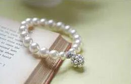 2019 New Korean Style Women Stretch Bangle Faux Pearls Bracelet For Girl Prom Cocktail Homecoming Party Evening Silver And Gold Gift Cheap