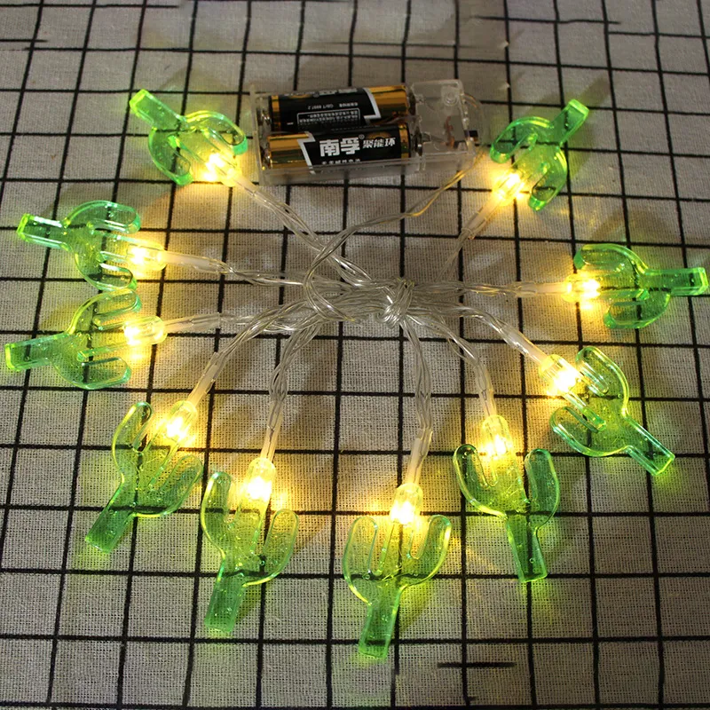 Ins Explosion Solar Light String Cactus Batterilåda Ljus String Room Decoration Light String