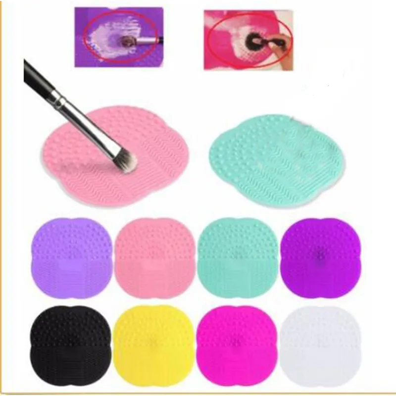 Groothandel Siliconen Make-up Borstel Cosmetische Borstel Cleaner Cleaning Scrubber Board Mat Was Tools Pad Hand Tool