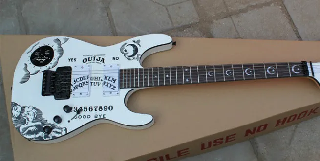 Nieuwe ES-gitaren KH-2 KIRK HAMMETT OUIJA elektrische gitaar in witte kleur Gratis verzending