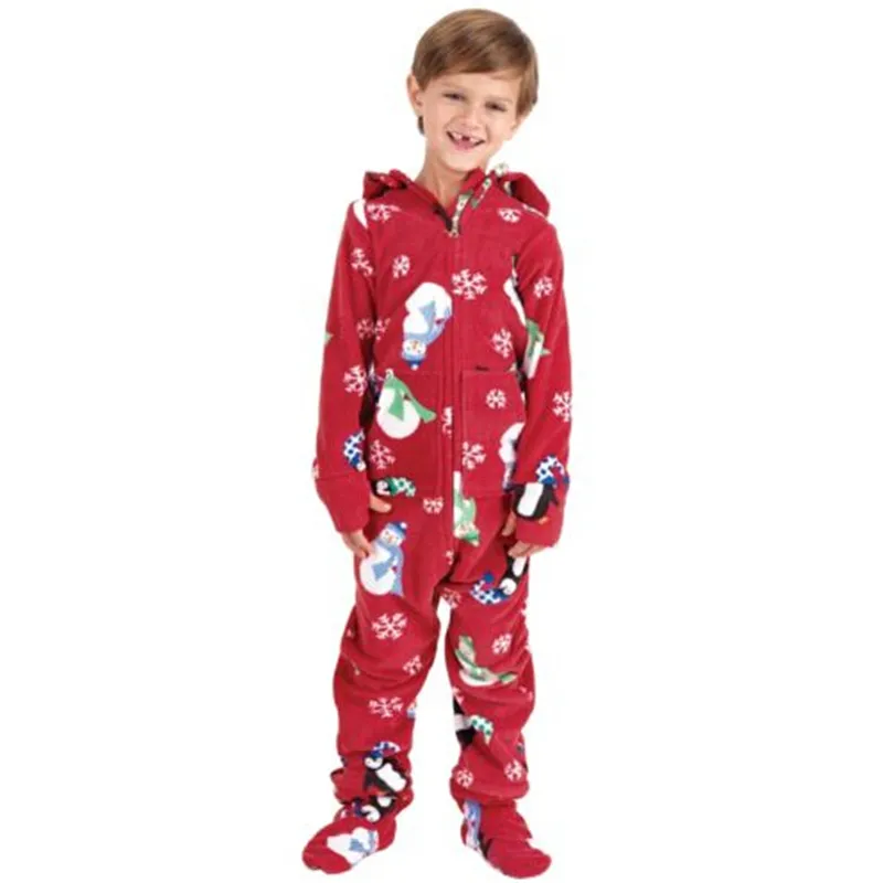 Family Matching Christmas Pajamas Set Xmas Women Man Baby Kid Hooded Sleepwear Nightwear 2017 New Family Match Print Pyjamas Set2173817