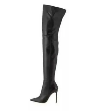 2018 Fashion Suede Over The Knee Boot Women High Heel Slim Lår High Boots Grå Doratasia Brown Black Red Knee Tall Boot