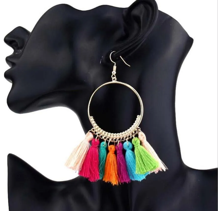 Handmade Ethnic Bohemian Dangle Tassel Earrings vintage women jewelry Earring