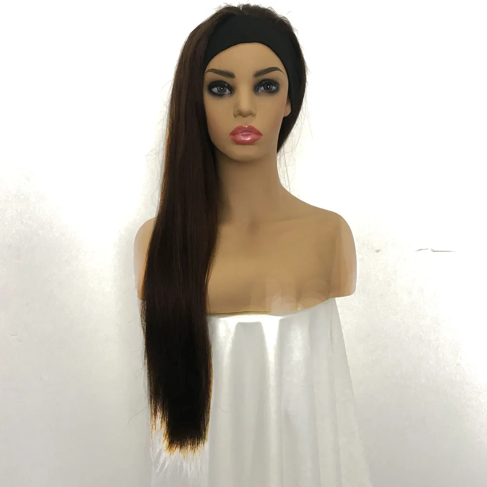 Full Lace Human Hair Wigs Natural Color Wigs For Black Women Headband Silk Straight 10-30inch Brazilian Human Hair Wigs