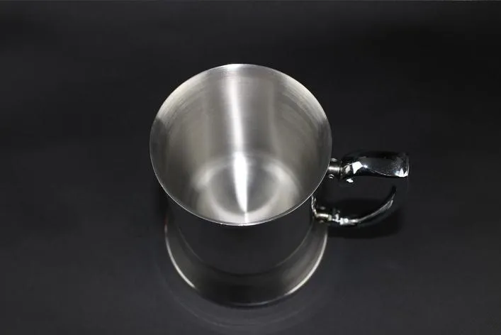 16 ounce dubbelvägg rostfritt stål tankard, öl rån, hög kvalitet, spegel finish sn1383