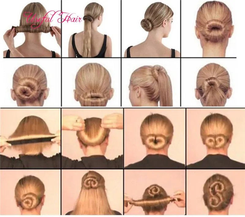 EINFACH ZU VERWENDEN MODE-Haarzauberwerkzeuge Französische Haargummis Mädchen-Haarstyling-Donutformer Foam Twist Magic Tools Dutt-Maker Schwarze Kaffeefarbe