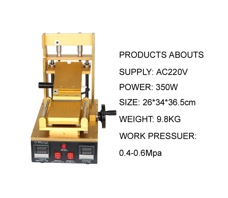 أحدث درجة حرارة دقيقة LCD UV الغراء المزيل LOCA الغراء إزالة الجهاز لفصل الشاشة سامسونج فون سهلة الاستخدام