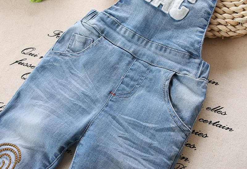 2018 Nya vårens höstbarn Baby Boys Rompers Bib Preschool Children Jeans5316025