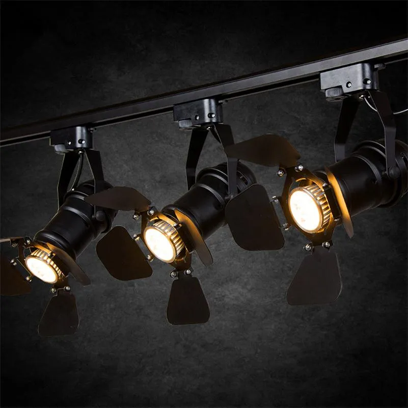 Lampes sur Rail rétro mur LED éclairage de suivi Rail plafonniers vêtements chaussures magasins Loft RH Rural industriel Spot lampe