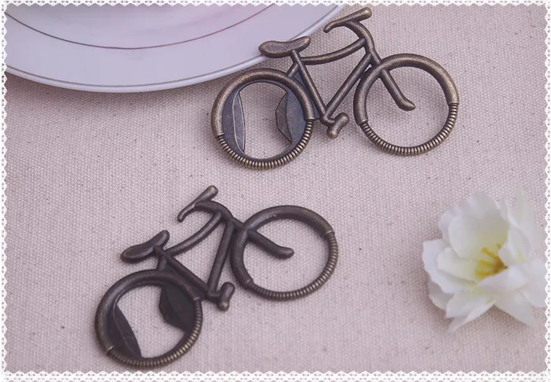 Heet verkoop Vintage metalen fiets fietsvormige wijn bierflesopener voor fietsen minnaar bruiloft gunst party cadeau aanwezig