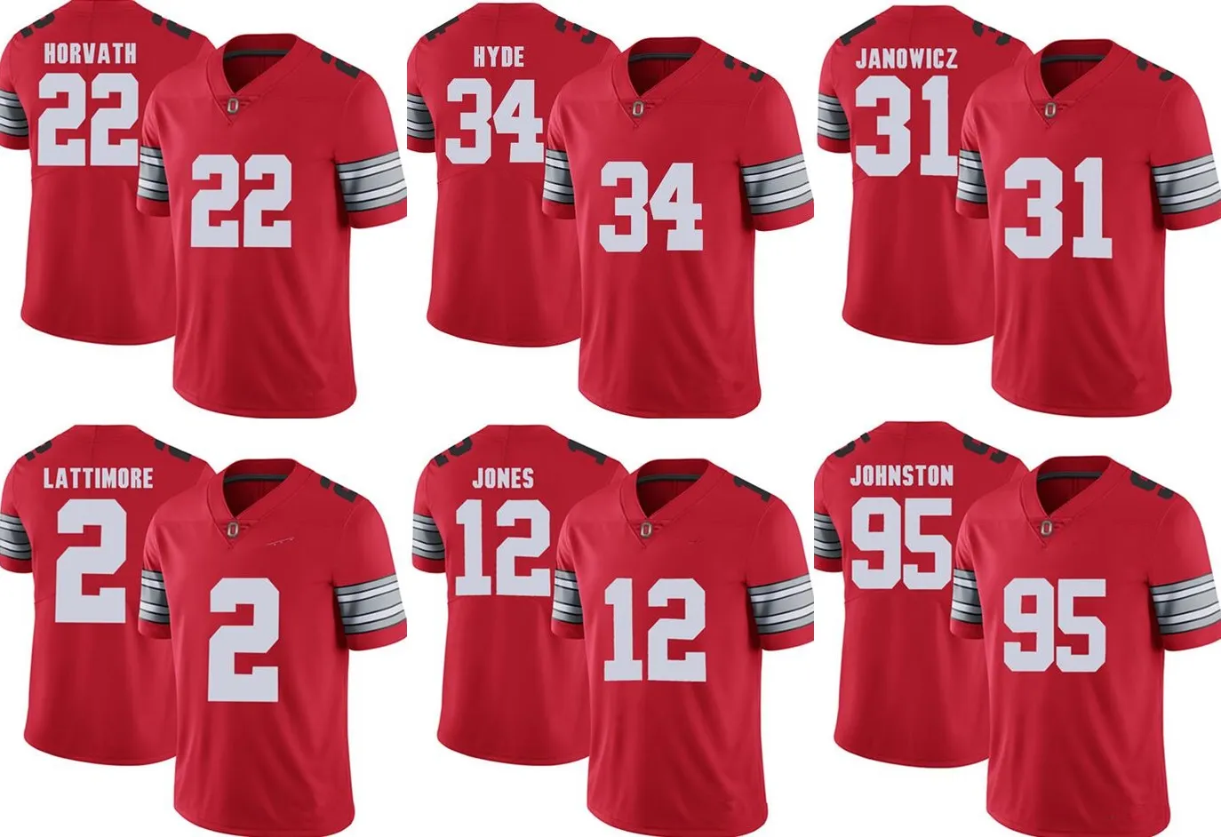 2018 Ohio State Lattimore 2 Jones College Football Jersey 12 Johnston 95 Mix Order Sport Jersey-Factory Outlet