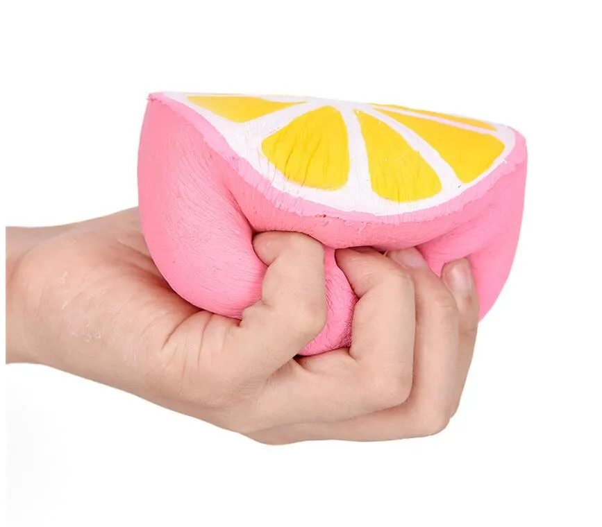 11CM Jumbo Squishy Lemon Kawaii Squishy Cute Fruit decoración de crecimiento lento colgante de correa para teléfono Squishes regalo juguetes muñeca