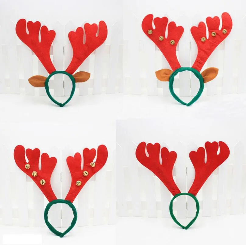 Juldekoration Deer Bell Stora Antlers Christmas Head Hoop Buckle Xmas Party Holiday Decor Gift LX3445