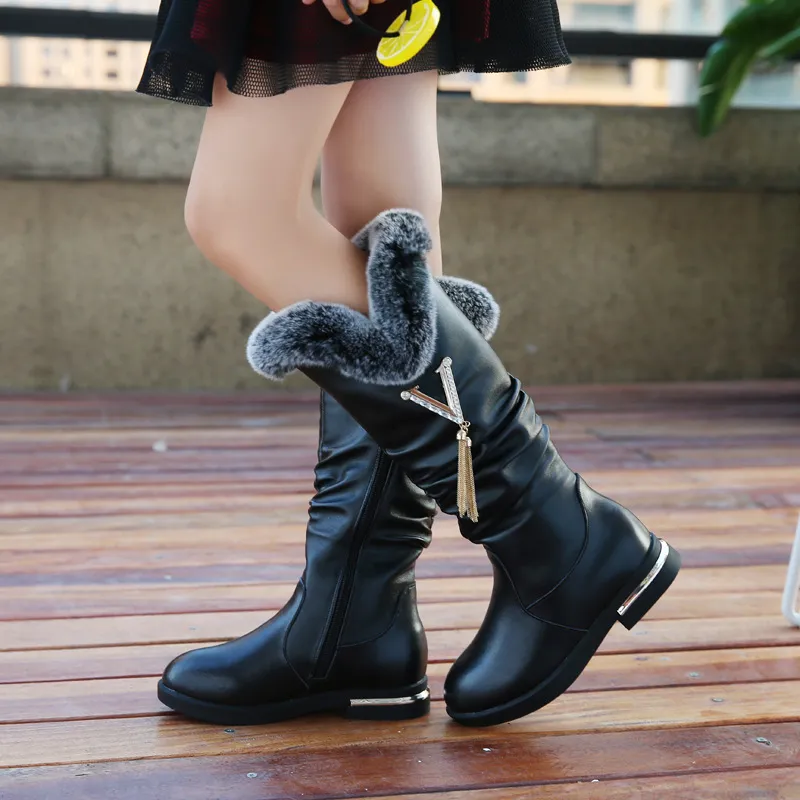 Girls leather boots deals size 2