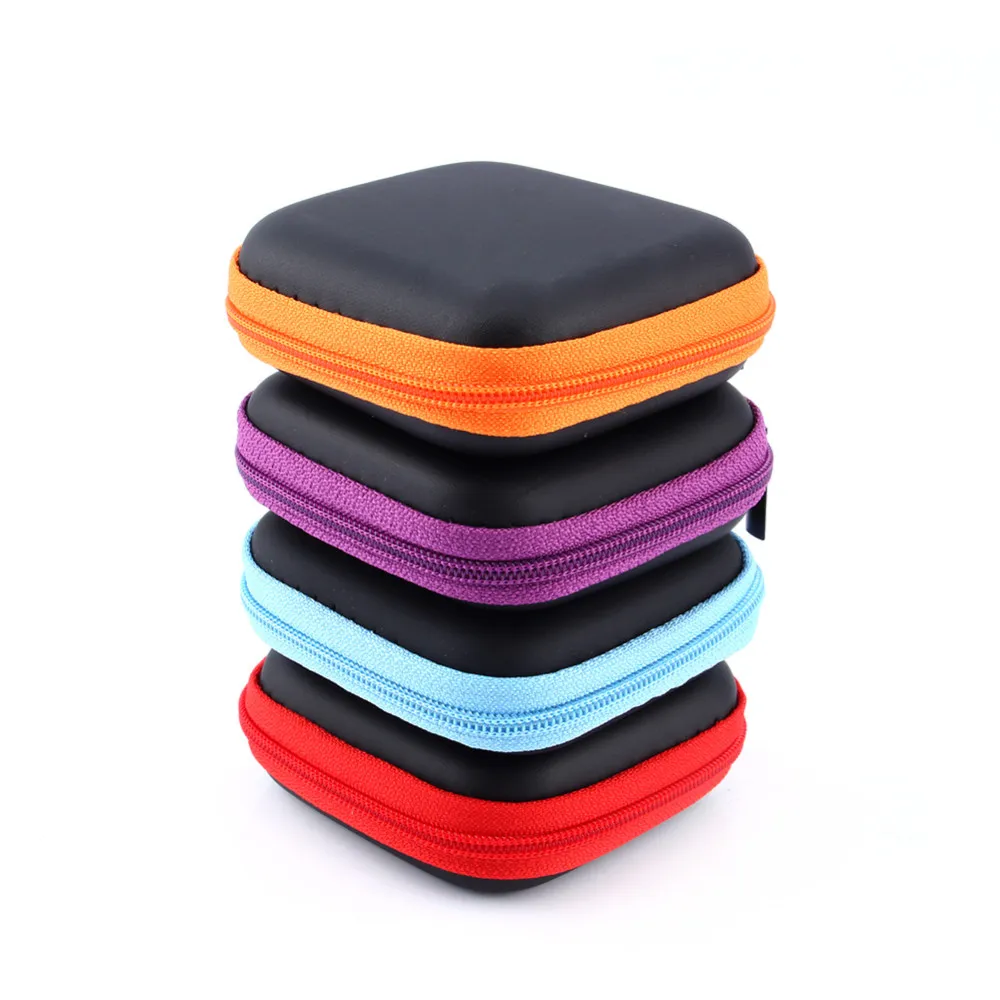 Zipper Headphones Earphone Earbuds Hard Cases Storage Carrying Pouch bag SD Card Holder box Carry Bag