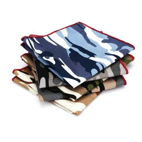 Luxury Suits Camouflage Printing Pocket Square 25cm*25cm Men's Cotton Handkerchiefs Chest Towel Ladies Classic Hanky Hankies