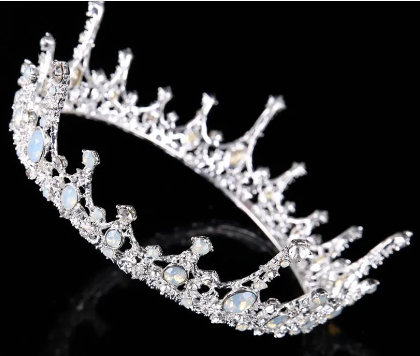 Todo o círculo de coroa de prata de diamante acessórios de casamento coroa coroa