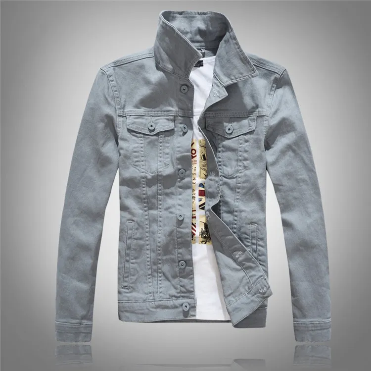 Denimjacka män jeans kappa långärmad denim bomber jackor bomullskläder modejackor streetwear vår klassisk chaqueta hombre