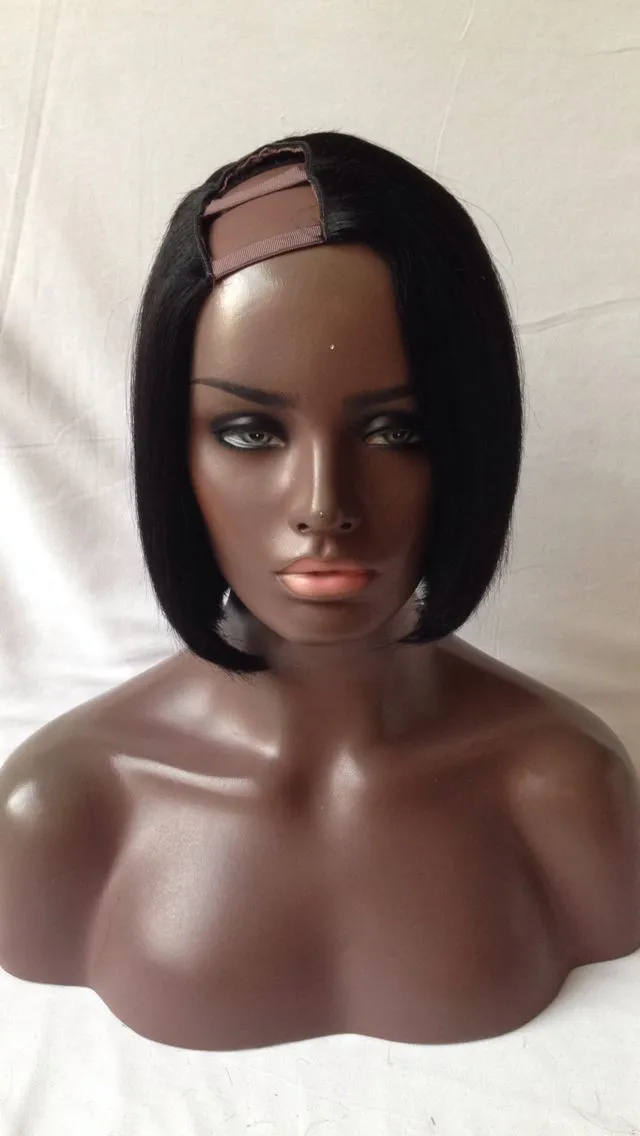 Hot 1#/1B/2#/4#/Natural Color U Part Bob Human Hair Wigs Brazilian Bird Hair Small Medim حجم كبير 8-24 بوصة